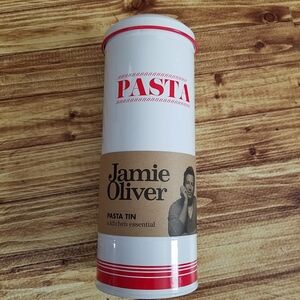 Jamie Oliver Pasta Tin White/Red Container Metal NWT